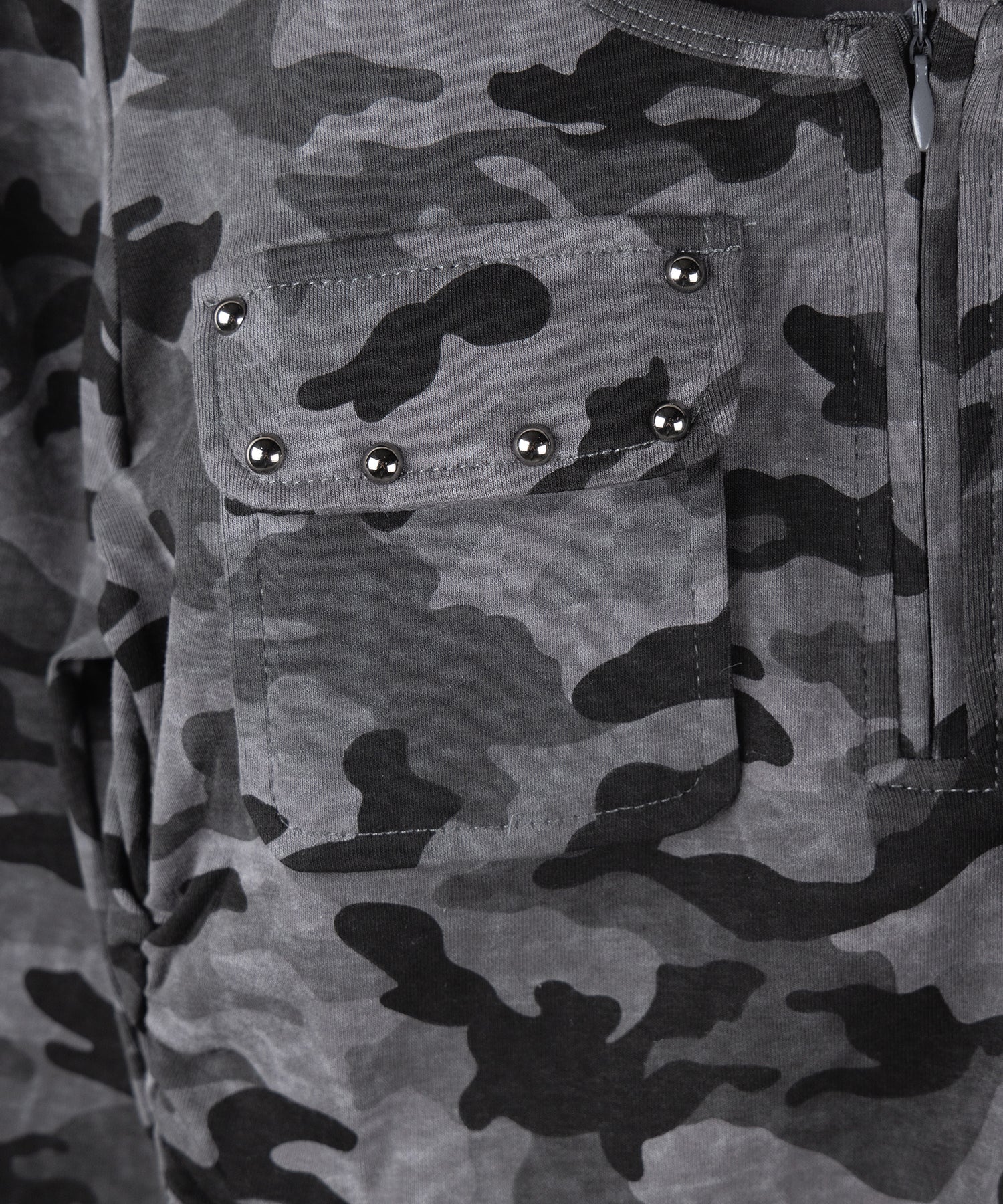 ヴィンテージカモフラアウトポケットジップロンT ／ vintage camouflage out pocket zip longsleeve T-shirt