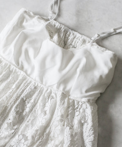 フロントリボンレースフレアキャミチュニック ／ front ribbon lace flare camisole tunic