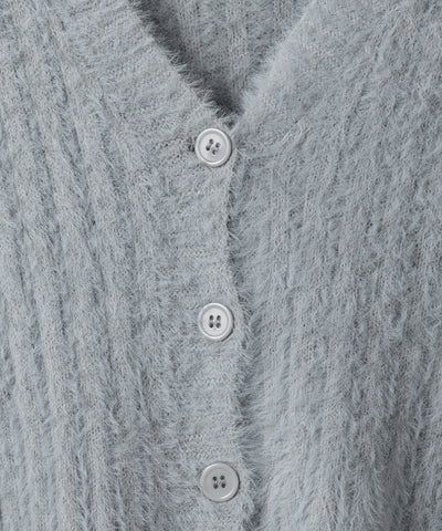 【 ３color 】ショートシャギーリブニットカーディガン ／ short shaggy lib knit cardigan