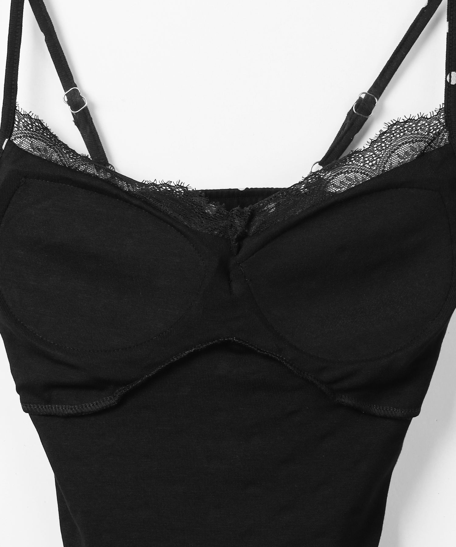 ドットレースフロントリボンキャミソール ／ Dot lace front ribbon camisole