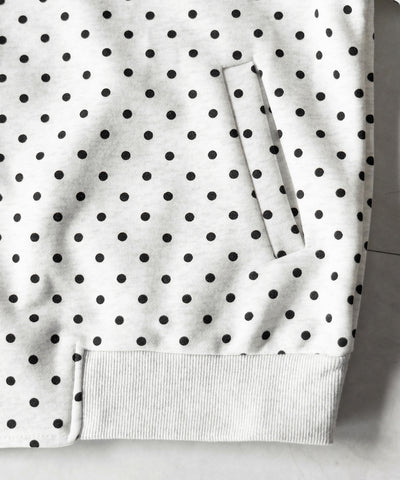 レタリングロゴ刺繍ドットラインオーバースウェットブルゾン ／ lettering logo embroidery dot line over sweat blouson