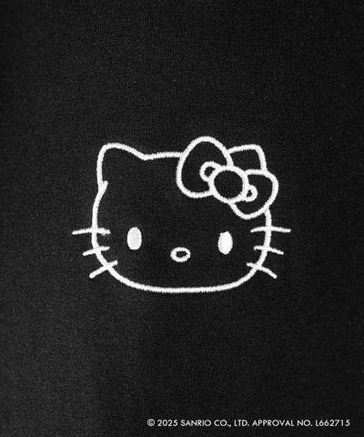 【 HELLO KITTY × me+em select 】ハローキティ刺繍長袖ビッグロンT ／ Hello Kitty embroidery big long sleeve T-Shirts【 セットアップ着用可能 】
