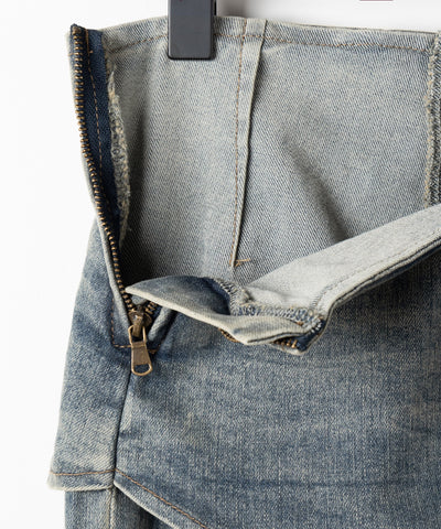 【 ２color ／ 4size 】レイヤードウエストヴィンテージフレアデニム ／layered waist vintage flare denim