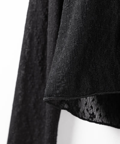 【 ２color ／ ２WAY 】チョーカーロングタイ付きショートシアーカーディガン ／ choker long tie set short sheer cardigan