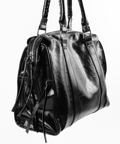 ヴィンテージフェイクレザーボストンエディターズバッグ ／ vintage fake leather boston editors bag