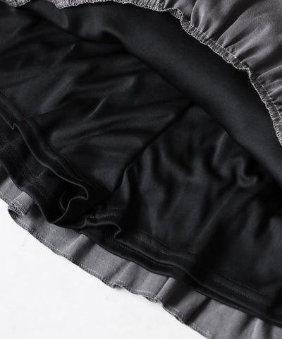 【 インパン裏地付 】ヴィンテージカモフラ迷彩フリルミニスカート ／ vintage camouflage frill mini skirt