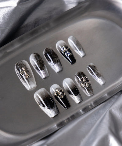 グラデーションクロスパーツニュアンスネイルチップ ／ gradation cross parts nuance nail tips