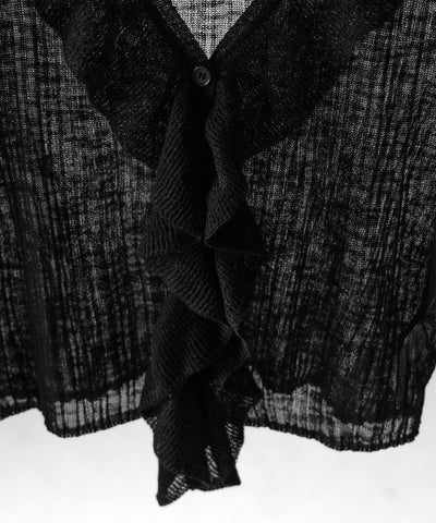 フリルシアールーズニットカーディガン ／ frill sheer loose knit cardigan
