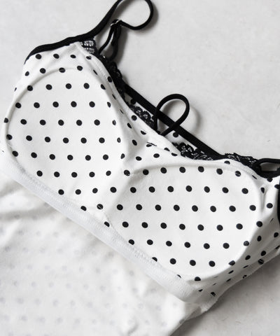 ドットレースリボンキャミソール ／ dot lace ribbon camiole