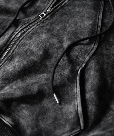 【 ２color 】ピグメントヴィンテージショートジップパーカー ／ pigment vintage short zip hoodie
