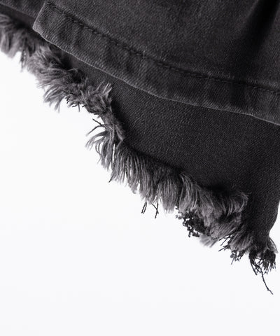 【 ２color 】ベルテッドフリルヴィンテージデニムミニスカパン ／ Belted frill vintage denim mini skirt pants