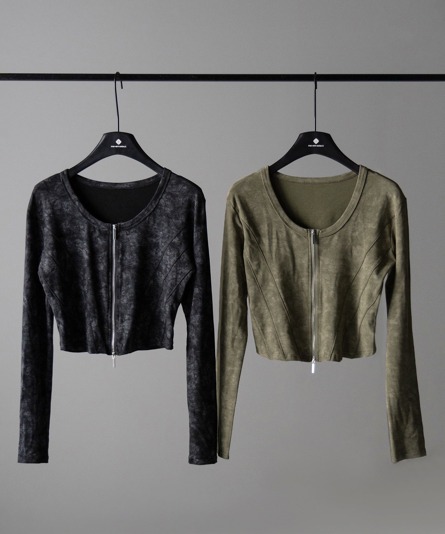 【 ２color 】ダブルジップヴィンテージカットソーカーディガン ／ double zip vintage cut sew cardigan