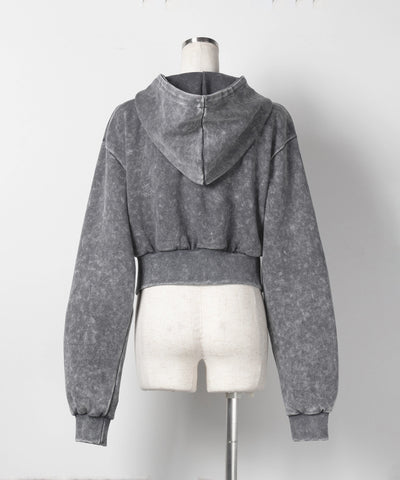 【 セットアップ 】ピグメントヴィンテージショートパーカー ＋ ワイドパンツ SET ／ pigment vintage short hoodie + wide pants SET