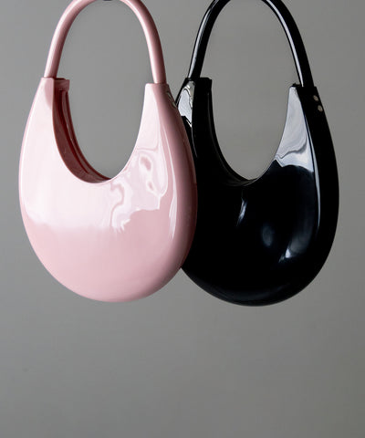 【 ２color 】 PVC ハーフムーンショルダーバッグ ／ PVC HALF MOON SHOULDER BAG