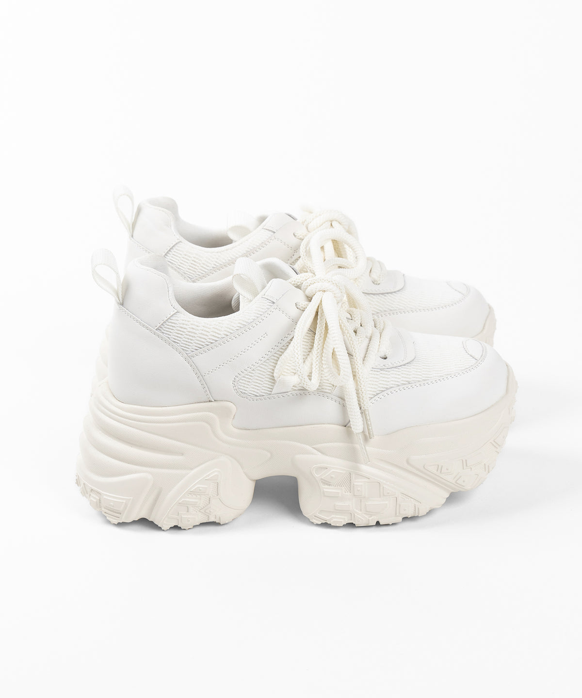 【 +10.5cm盛れ 】レースアップ厚底スニーカー ／ +10.5cm lace-up platform sneakers