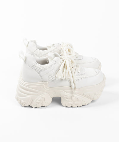 【 +10.5cm盛れ 】レースアップ厚底スニーカー ／ +10.5cm lace-up platform sneakers