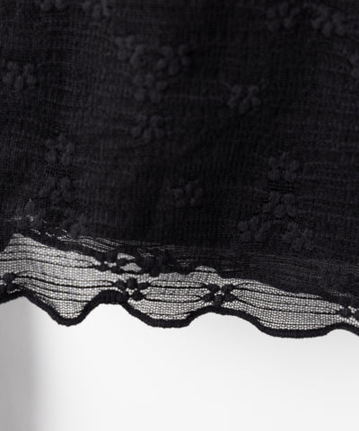 フロントリボンレイヤードレーストップス ／ front ribbon layered lace tops