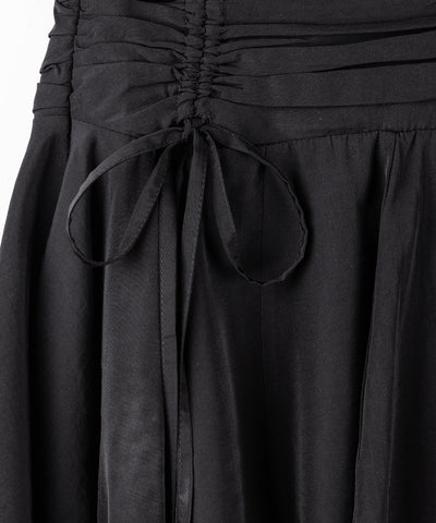 【 ２color ／ ２size 】シャーリングダブルリボンアシンメトリーフリルミニスカート ／ shirrin double ribbon asymmetry frill mini skirt