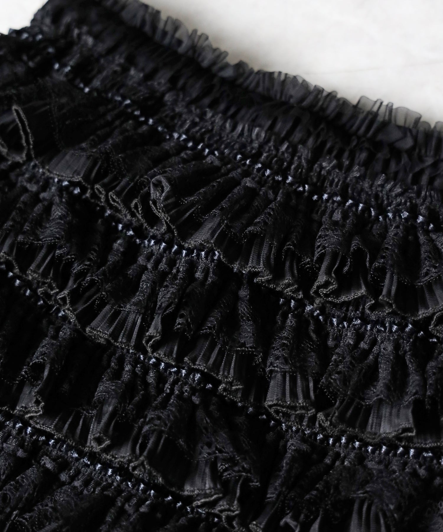 【  インパン裏地付 】フリルレースミニスカート ／ frill lace mini skirt
