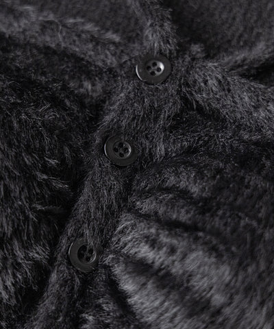 クロスストラップスクエアショートシャギーカーディガン ／ cross strap square short shaggy cardigan