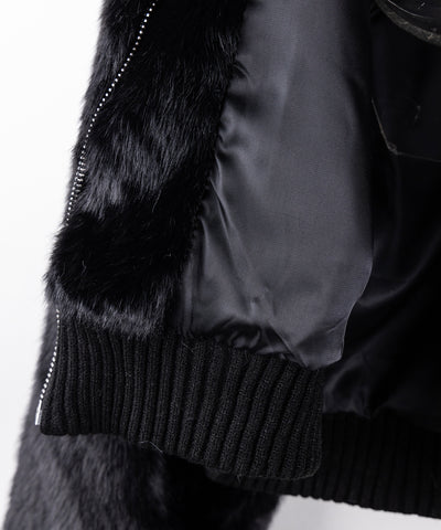 【 限定先行販売 】スタンドネックリブフェイクファーショートブルゾン ／ standneck lib fakefur short blouson