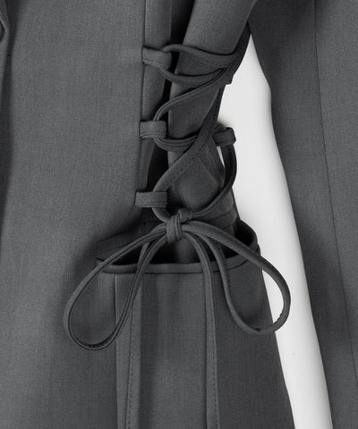 レースアップリボンスリムテーラードジャケット ／ lace-up ribbon slim tailored jacket