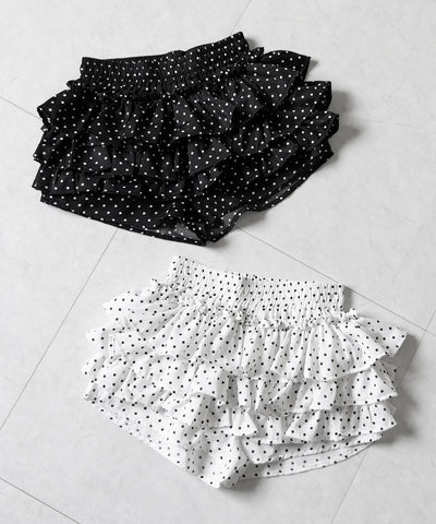 ティアードフリルドットショートパンツ ／ tiered frill dot short pants