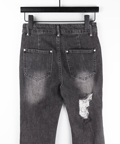 クラッシュダメージヴィンテージフレアデニム ／ crush damage vintage flare denim