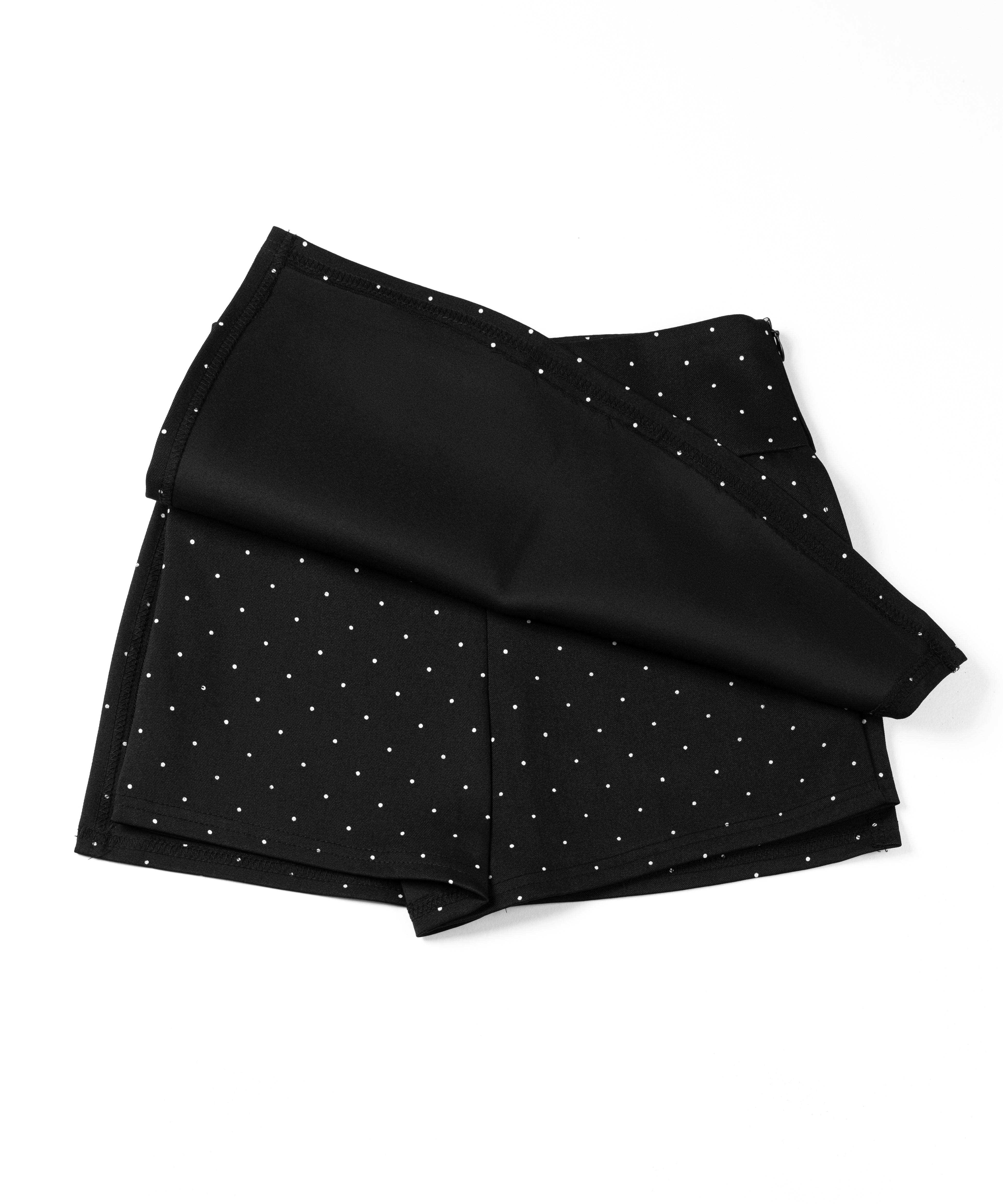 【 インパン裏地付 】ドットロゴレイヤードミニスカパン ／ dot logo layered mini skirt pants