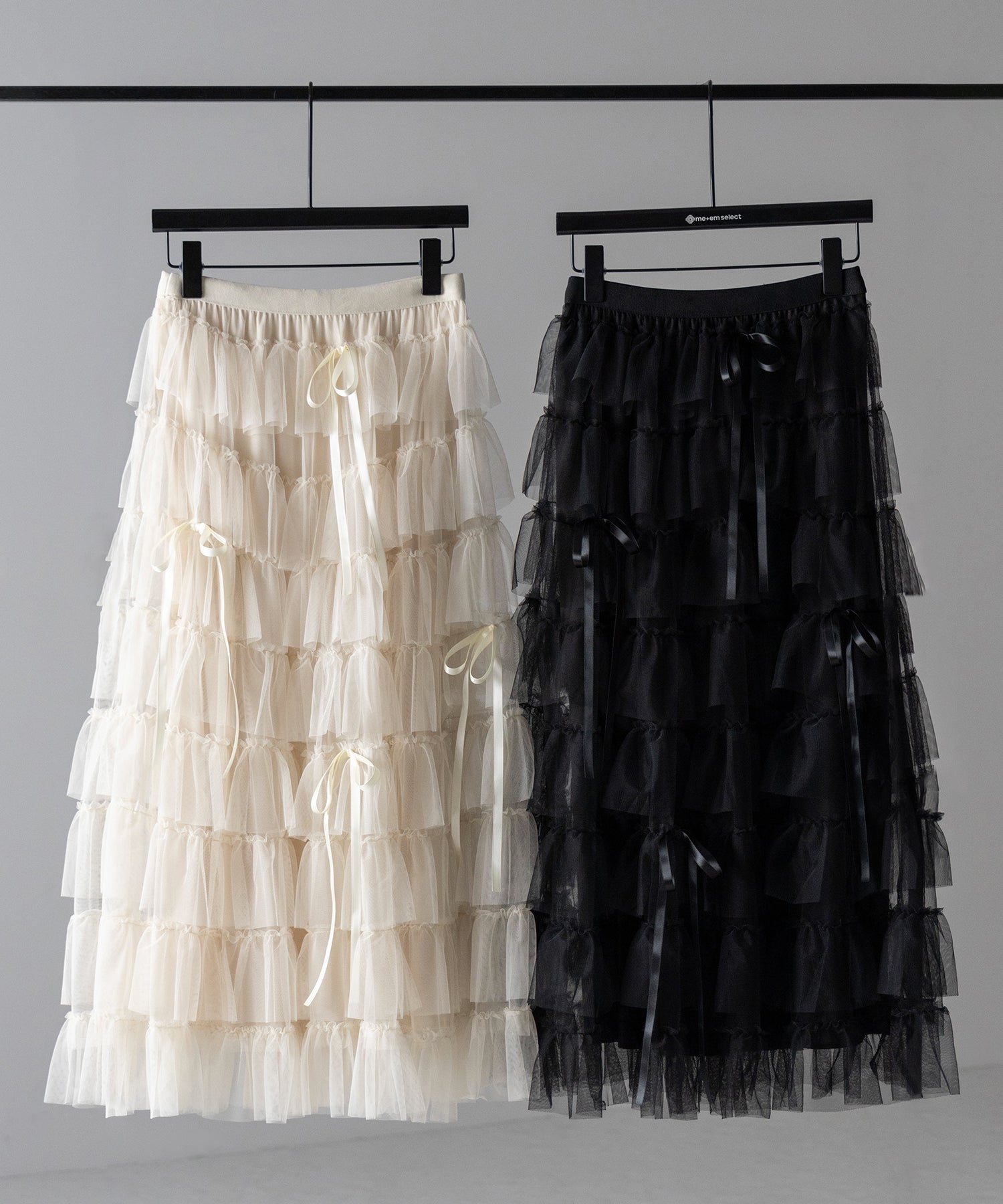 【 ２color 】ストラップリボンバレエコアチュールスカート ／strap ribbon ballet core tulle skirt