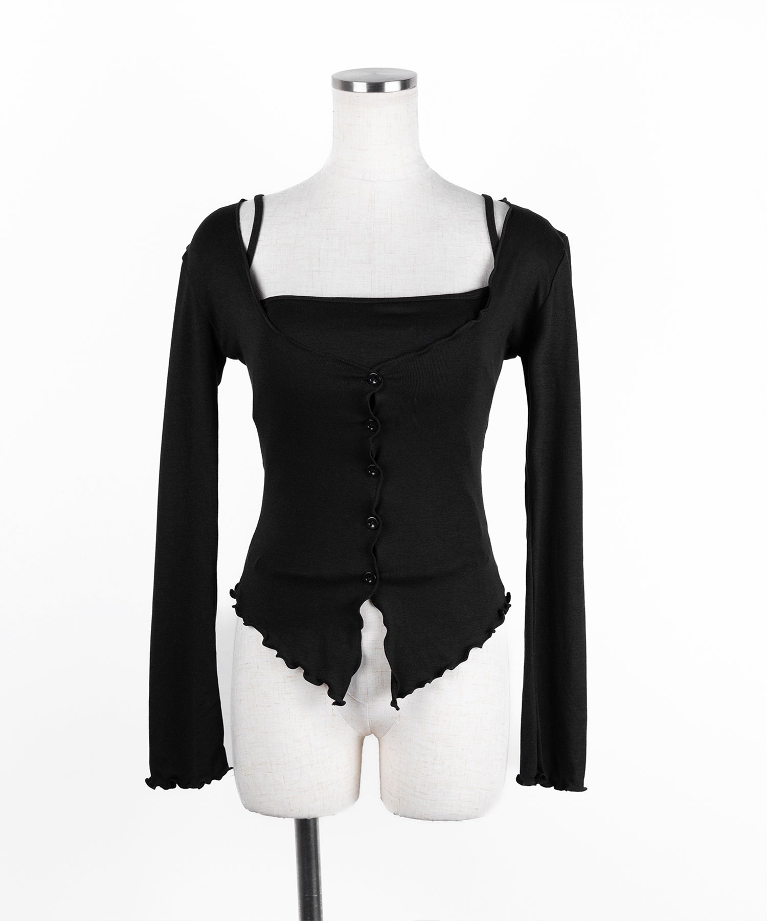 【 ２点セット 】レイヤードメロースリムカーディガン＆キャミソール SET ／ layered mellow slim cardigan & camisole SET
