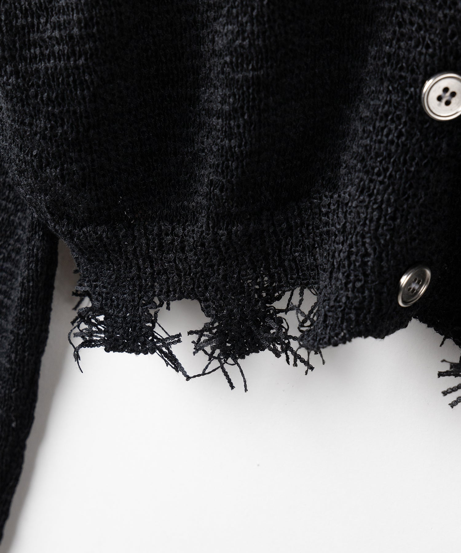 【 ３color 】ダメージシアーニットショートカーディガン ／ damage sheer knit short cardigan
