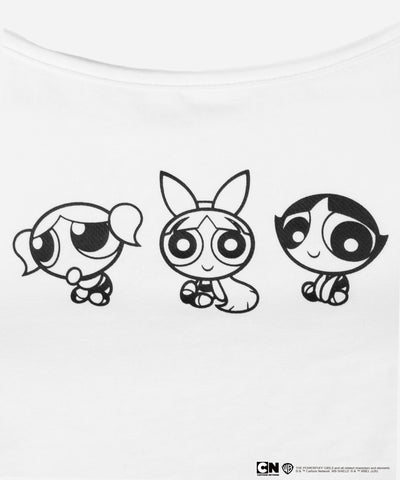 【THE POWERPUFF GIRLS】SETUP パワーパフガールズスクエアネックスリムキャミソール＆レタリングロゴショートパンツ / square neck slim camisole & lettering logo short pants