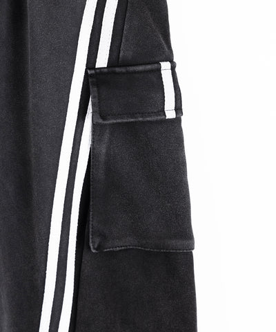 【 裾絞り可能２WAY 】ピグメントヴィンテージサイドラインタックワイドスウェットパンツ ／ pigment vintage sideline tuck wide sweatpants