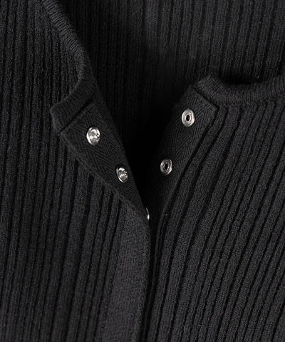 【 ３color 】スナップボタンリブニットスリムカーディガン ／ snap button rib knit slim cardigan