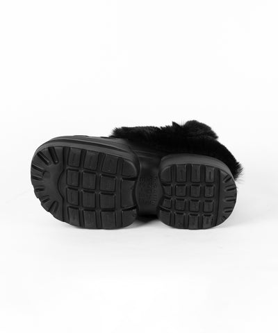 フェイクファー厚底クロッグサンダル ／ Fake fur platform clog sandals