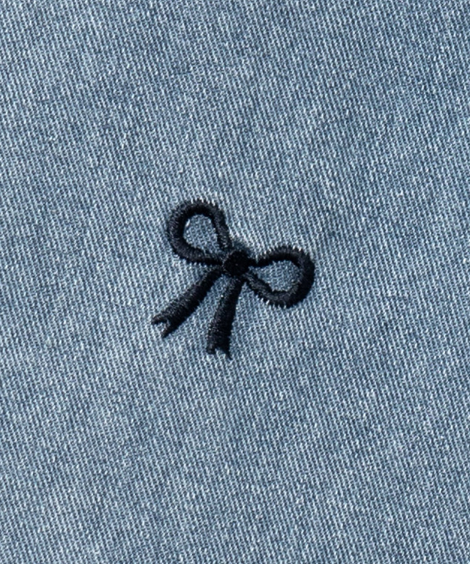 【 ２color 】ミニリボン刺繍ハイウエストストレートデニム ／ mini ribbon embroidery high waist straight denim