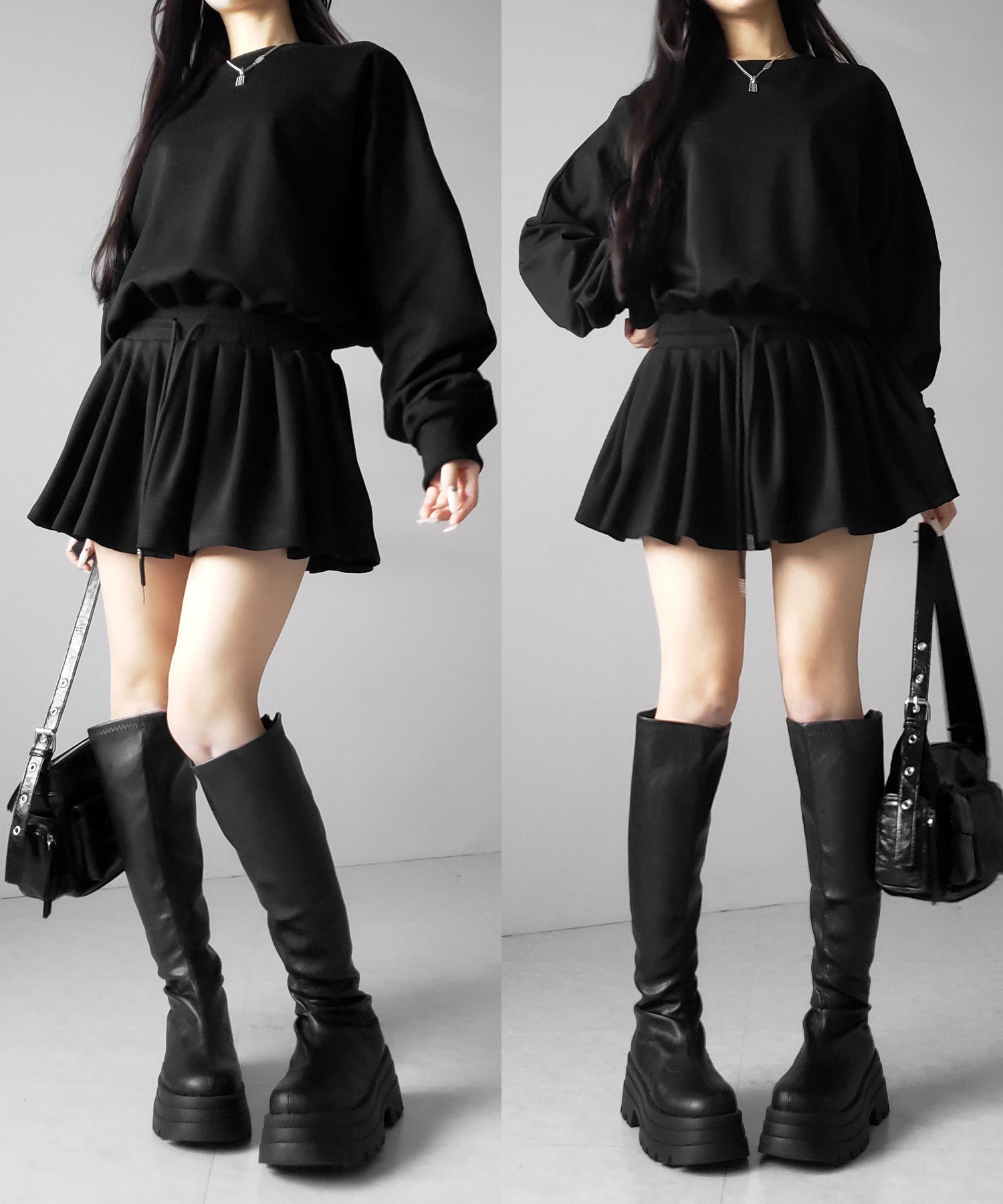 オーバースウェットフレアミニワンピース ／ over sweat flare mini onepiece