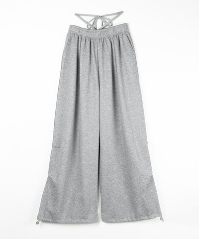 【先行販売】ウエストストリングタックワイドスウェットパンツ