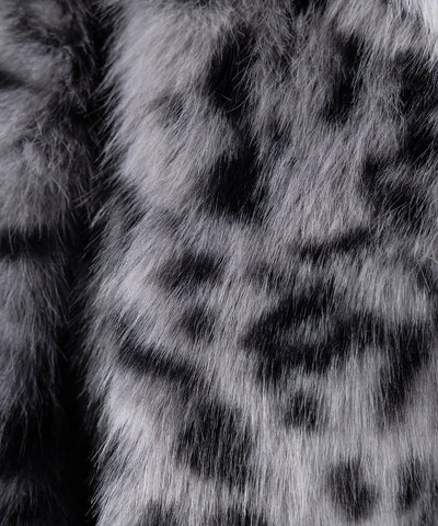 【 限定先行販売 】レオパードフェイクファーフーディショートコート ／ reopard  fakefur hoodie short coat