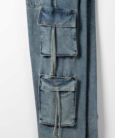 ４ポケットストラップヴィンテージルーズカーゴデニム ／ 4 pocket strap vintage loose cargo denim