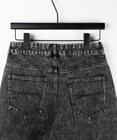 【 セットアップ着用可能 】ヴィンテージケミカルブリーチストレートワイドデニム ／ vintage chemical bleach straight wide denim