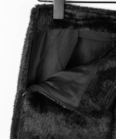 ハイウエストシャギータイトミニスカート ／ high waist shaggy tight mini skirt