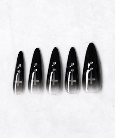 【 限定先行販売 】gradation sheer cross point long nail tips