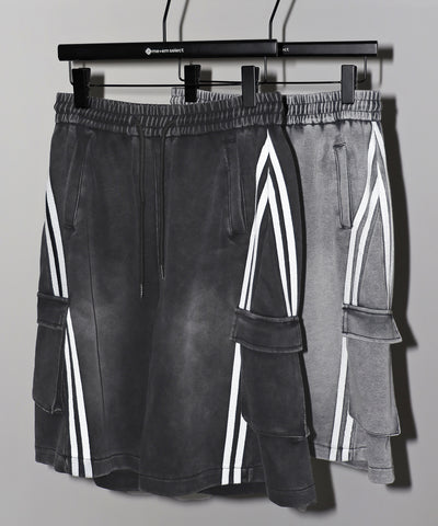 サイドラインヴィンテージワイドカーゴスウェットハーフパンツ / sideline vintage wide cargo sweat half pants