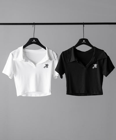 【 ２color 】M LOGO スキッパーショート半袖Tシャツ ／ M LOGO skipper neck short sleeve T-shirt