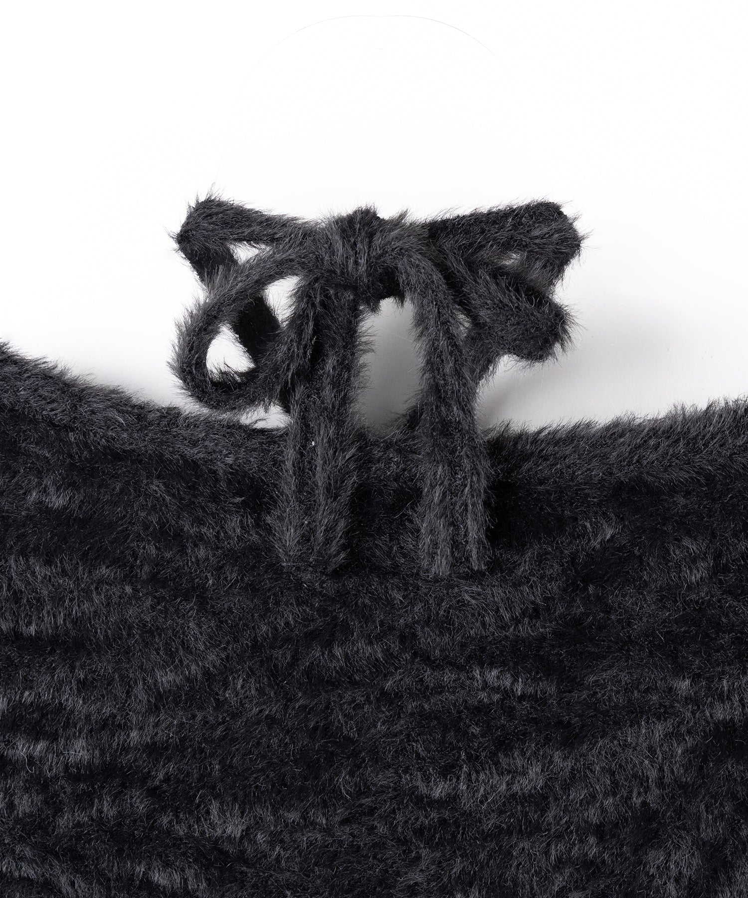 【 ３color 】クロスネックシャーリングリボンシャギートップス ／ cross neck shirring ribbon shaggy tops