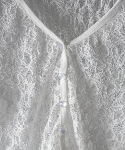 【 ２color 】フロントボタンショートレースカーディガン ／ front button short lace cardigan