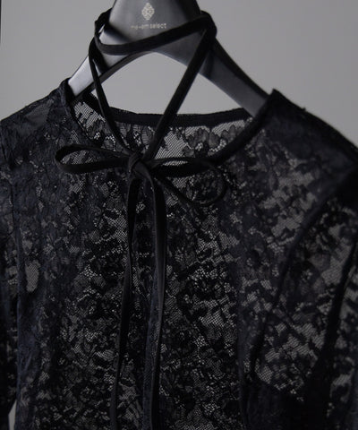 【 ２color 】ストラップリボンショートレーストップス ／ strap ribbon short lace tops