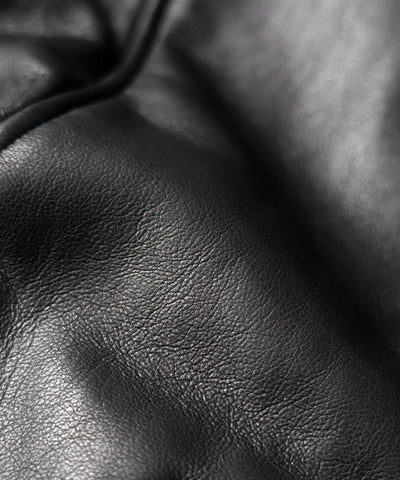 【 ２color 】フェイクレザーベルテッドボアムートンジャケット ／ fake leather belted boa mouton jacket